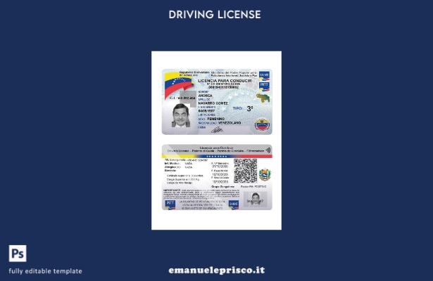 verified style modello presente patente di guida venezuelana stile verificato 1 template